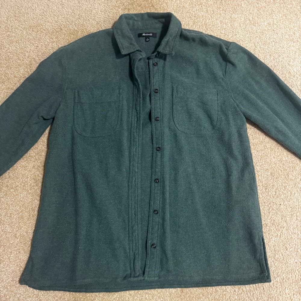 Madewell Woolrich Green Button-Up Shirt